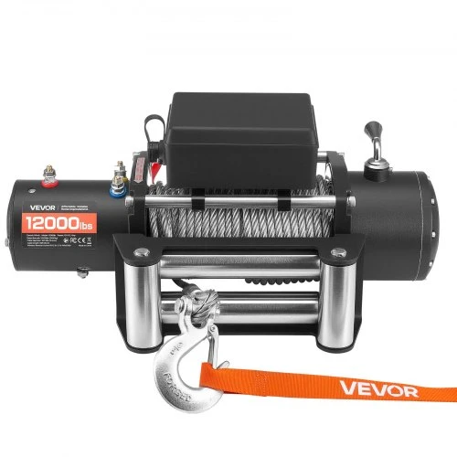 VEVOR Elektrinė gervė, 5400 kg, 12 V DC, su Φ9,1 mm x 24 m plieniniu lynu, belaidis ir laidinis valdymas