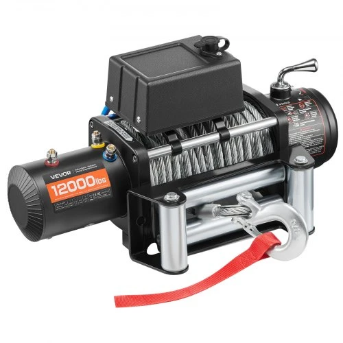 VEVOR Elektrinė gervė, 5400 kg, 12 V DC, 9,1 mm x 26 m plieno trosas