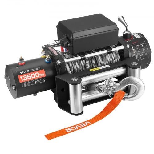 VEVOR Elektrinė gervė, 6100 kg, 12 V DC, 9,5 mm x 24 m plieno lynas, belaidis ir laidinis valdymas