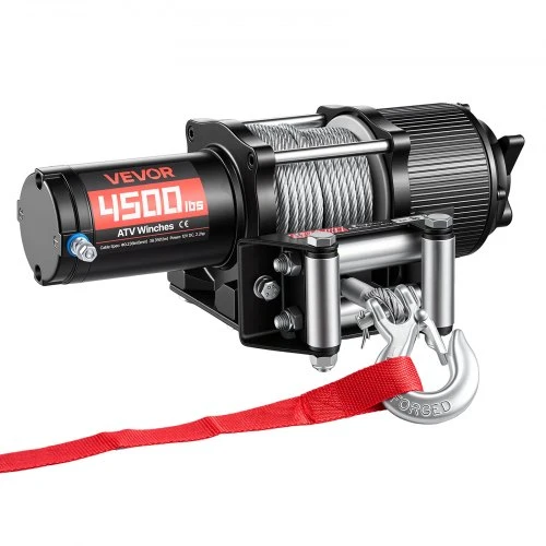 VEVOR Elektrinė gervė ATV/UTV, 2041 kg, 12 V, Ø6 mm x 12 m plieno trosas, belaidis ir laidinis valdymas