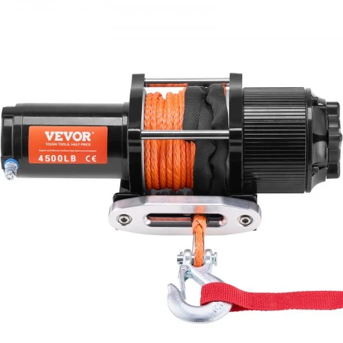 VEVOR Elektrinė gervė ATV/UTV, 2041,2kg, sintetinė virvė, vandeniui atspari, su nuotoliniu valdymu