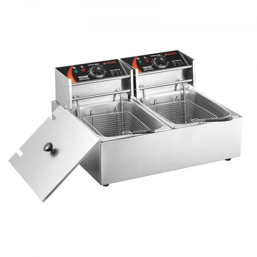 VEVOR Elektrinė gruzdintuvė, 24 l, 5000 W, sidabrinė