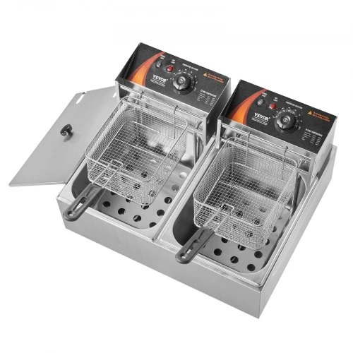 VEVOR Elektrinė gruzdintuvė, 24 l, 5000 W, sidabrinė