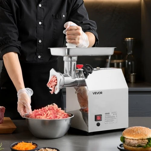 VEVOR Elektrinė mėsmalė, 3,2kg/min, #12, 850 W, metalo originali apdaila