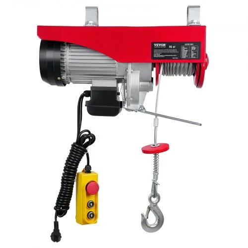 Koduva VEVOR elektrinė talja, 1000 kg kėlimo galia, 1600 W, 220 V, 427 cm laidinis pultas, 12 m viengubo lyno kėlimo aukštis