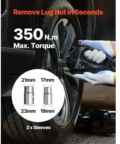 VEVOR Elektrinis automobilio domkratas, 5 t, 12 V, su įmontuotu pripūtėju, LED šviesa