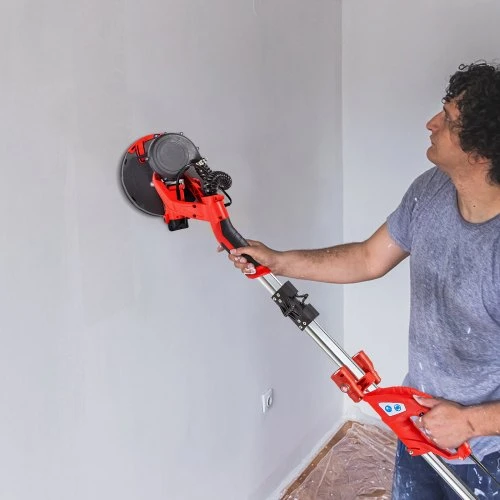 VEVOR Elektrinis gipskartonio šlifuoklis 850 W, teleskopinė rankena, 800-1750 aps./min., 6 šlifavimo diskai