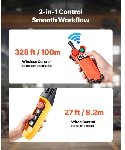 VEVOR Elektrinis grandininis keltuvas, 5000 kg, 9,1 m, 3 fazių, belaidis ir laidinis nuotolinis valdymas