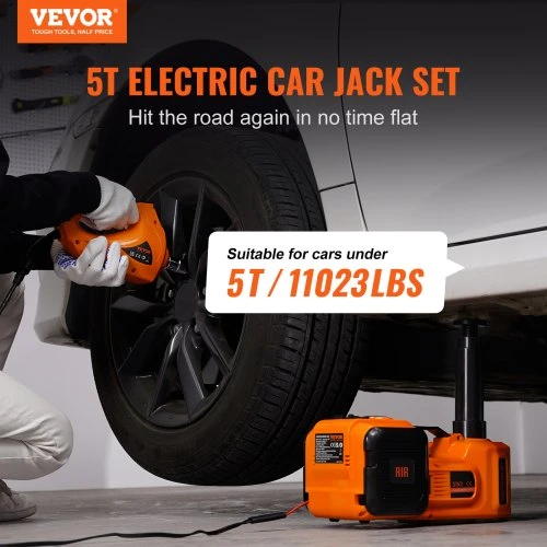 VEVOR Elektrinis hidraulinis automobilio domkratas 5 t, 12 V, su smūginiu veržliasukiu ir pripūtimo pompa