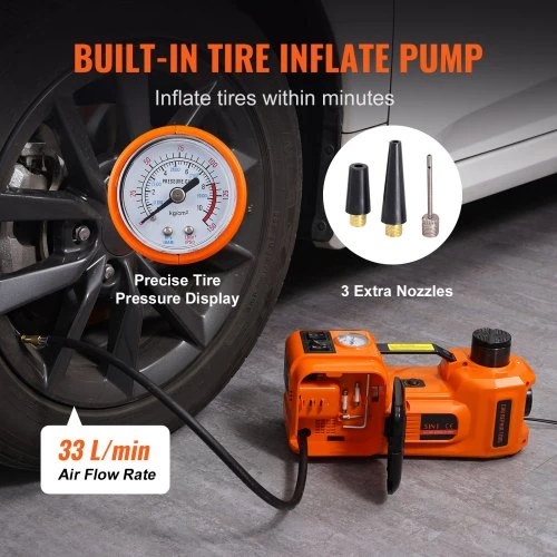 VEVOR Elektrinis hidraulinis automobilio keltuvas 5 t, 12 V, su padangų pripūtimo siurbliu