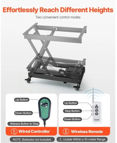 Koduva VEVOR elektrinis kėlimo stalas, 150 kg, 8–28 col. reguliuojamas, juodas