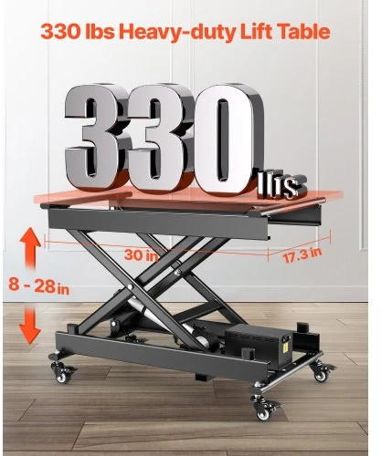 Koduva VEVOR elektrinis kėlimo stalas, 150 kg, 8–28 col. reguliuojamas, juodas