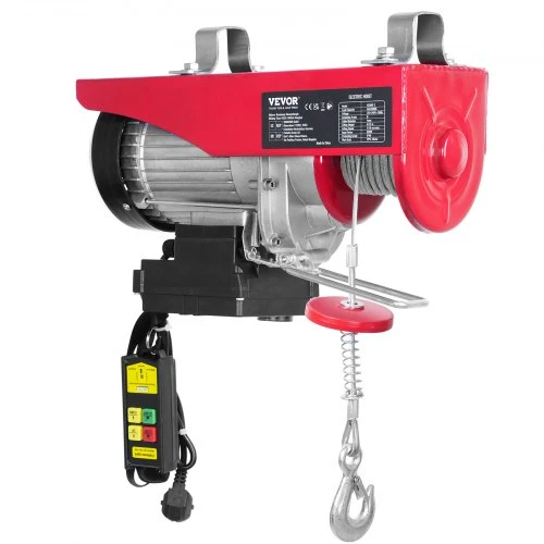 Koduva VEVOR elektrinis keltuvas, 400 kg, 850 W, 220 V, belaidis pultas, 12 m, plieno trosas