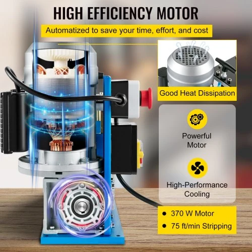 Koduva VEVOR elektrinis laidų izoliacijos nuėmimo įrenginys, 1,5–38 mm, 11 kanalų, 10 peilių