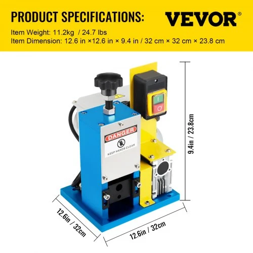 Koduva VEVOR elektrinis laidų izoliacijos nuėmimo įrenginys, Φ1,5–25 mm, 180 W, nešiojamas