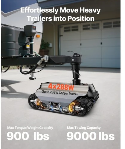 VEVOR Elektrinis priekabos stumdymo įrenginys, 4082 kg, su nuotoliniu valdymu, 100 m ryšio nuotolis, motorinis kemperio vežimėlio rinkinys