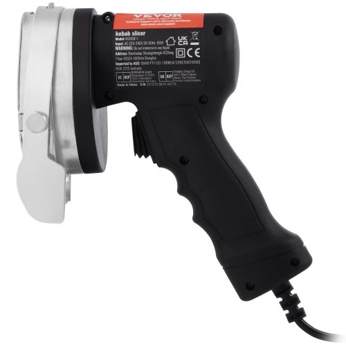 VEVOR Elektrinis šaurmos peilis, 80 W, 2 peiliai, 100 mm, reguliuojamas 0–8 mm