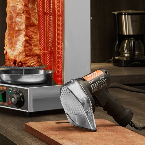 VEVOR Elektrinis šavarmos peilis, 80 W, profesionalus turkiškas kebabo peilis, 2 ašmenys, 100 mm