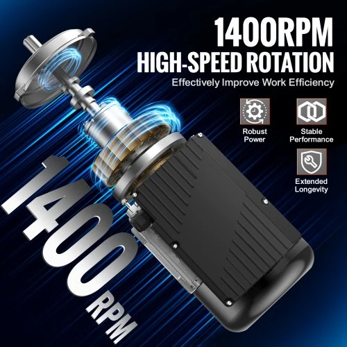 Koduva VEVOR elektrinis variklis 0,55 kW, 1400 aps./min, AC 220–240 V, 4,5 A, 80 rėmas, B3, 19 mm velenas