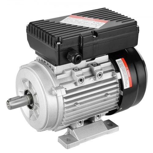 VEVOR Elektrinis variklis 0,55 kW, 1400 aps./min, AC 220–240 V, 4,5 A, 80 rėmas, B3, 19 mm velenas