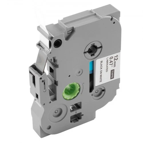 VEVOR Etikečių juosta, 4 vnt., 12 mm, juoda ant baltos, suderinama su Brother P-Touch