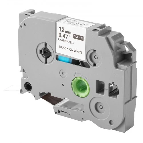 VEVOR Etikečių juosta, 4 vnt., 12 mm, juoda ant baltos, suderinama su Brother P-Touch