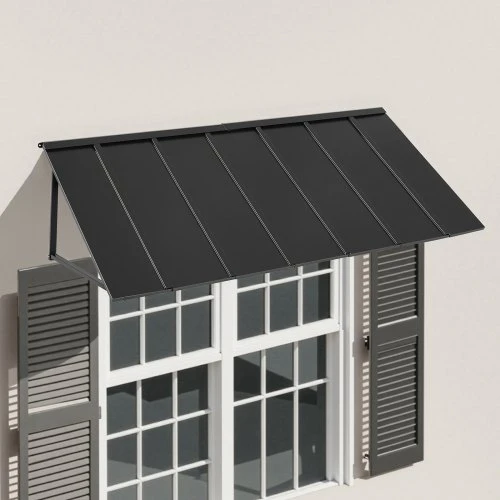 Koduva VEVOR fiksuotas metalinis stogelis 80 x 36 in, langų ir durų stogas, plieno rėmas