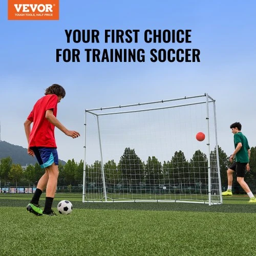 Koduva VEVOR futbolo atmušimo treniruoklis, 8 x 6 pėdų, geležinis, su dvipusiu tinklu ir vartais