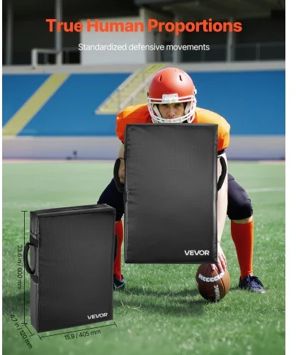 VEVOR Futbolo blokavimo dummy, 24 x 16 in, su rankenomis, juodas, 2 vnt.