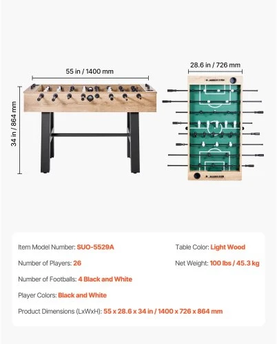 Koduva VEVOR futbolo stalas SUO-5529A, 140 cm