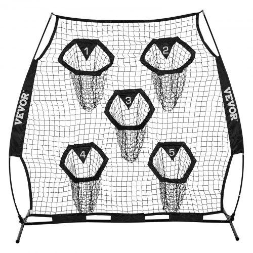 VEVOR Futbolo treniruočių metimo tinklas, 1828,8 x 1828,8 mm, su 5 taikiniais