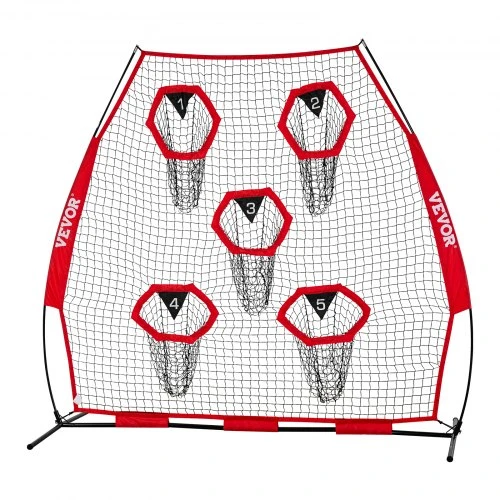 VEVOR Futbolo treniruočių metimo tinklas, 2133,6 x 2133,6 mm, su 5 taikinių kišenėmis
