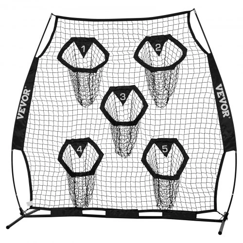 VEVOR Futbolo treniruočių metimo tinklas, 1828,8 x 1828,8 mm, su 5 taikiniais