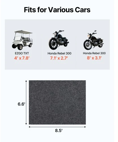 VEVOR Garažo grindų kilimėlis po automobiliu, neslystantis, 2 x 2,6 m