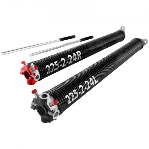 VEVOR Garažo vartų sukimo spyruoklės, pora 0,225 x 2 x 24 in, 16000 ciklų, juodos