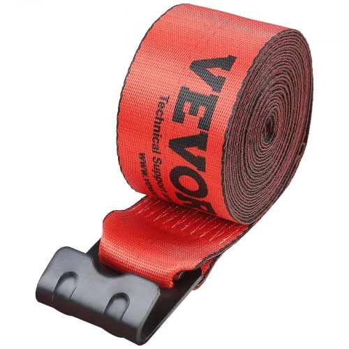 VEVOR Gervės diržai su plokščiu kabliu, 10,2 cm x 9,1 m, 2722 kg apkrova, 10 vnt., raudoni