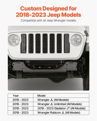 VEVOR Gervės laikiklis, 12000 lbs / 5443 kg, Jeep Wrangler JL/JLU ir Gladiator JT (2018–2023), juodas
