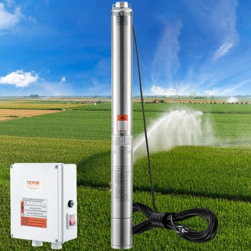 VEVOR Giluminis panardinamas siurblys 2200W 230V, 9.8 m³/h, 144 m, nerūdijančio plieno, 19.4 m laidas, 4SDM6/20
