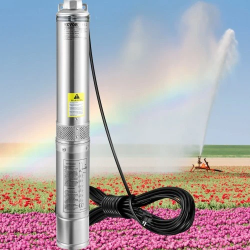 VEVOR Giluminis panardinamas siurblys 750 W, 230 V/50 Hz, 100 l/min, 66 m, nerūdijantis plienas