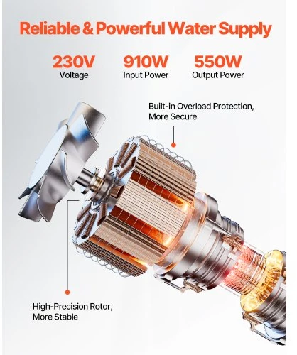 VEVOR Giluminis panardinamas siurblys 3SDM4/13, nerūdijantis plienas, 910 W, 230 V, 100 l/min