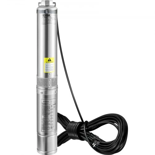VEVOR Giluminis panardinamas siurblys 750 W, 230 V/50 Hz, 100 l/min, 66 m, nerūdijantis plienas