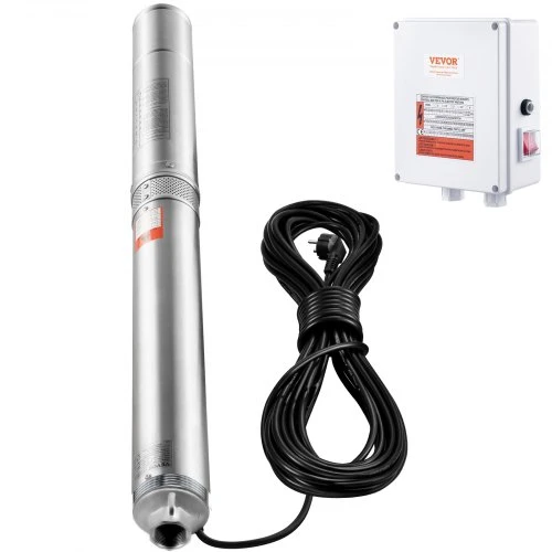 VEVOR Giluminis panardinamas siurblys 2200W 230V, 9.8 m³/h, 144 m, nerūdijančio plieno, 19.4 m laidas, 4SDM6/20