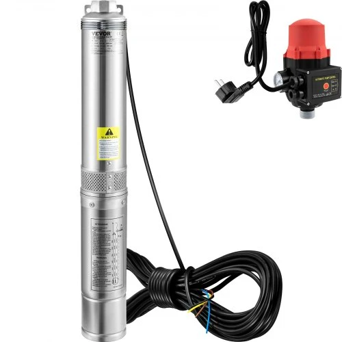 Koduva VEVOR giluminis panardinamasis siurblys 550 W, 230 V/50 Hz, 50 l/min, 89 m, 20 m laidas, 3SDM2/21