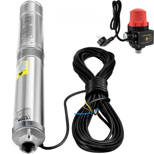 Koduva VEVOR giluminis panardinamasis siurblys 550 W, 230 V/50 Hz, 50 l/min, 89 m, 20 m laidas, 3SDM2/21