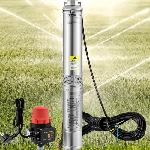 Koduva VEVOR giluminis panardinamasis siurblys 550 W, 230 V/50 Hz, 50 l/min, 89 m, 20 m laidas, 3SDM2/21