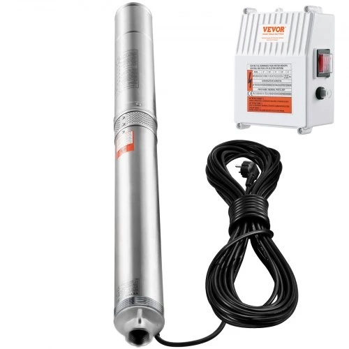 VEVOR Giluminis panardinamasis siurblys 1500W 230V, 108 m, nerūdijantis plienas, 19,4 m laidas, 4SDM6/15