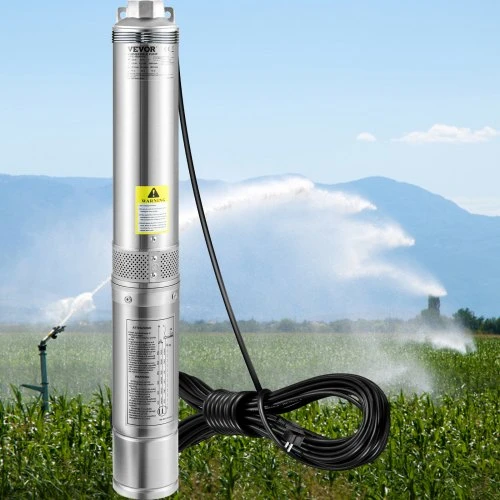 VEVOR Giluminis panardinamasis siurblys 750 W, 230 V/50 Hz, 105 l/min, 62 m, nerūdijančio plieno