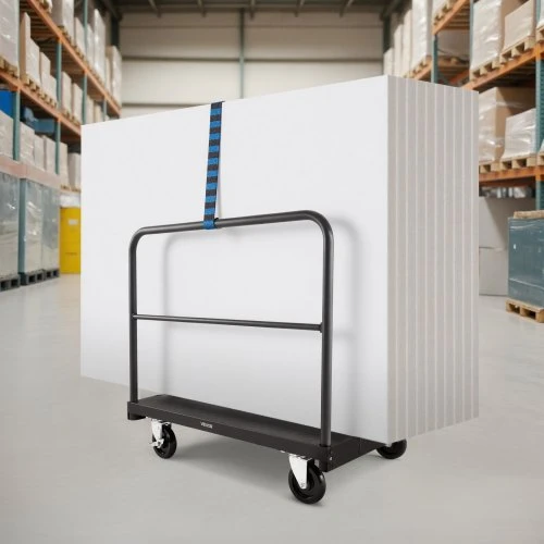 Koduva VEVOR gipskartonio vežimėlis, 816 kg keliamoji galia, 2-in-1 plieno panelių vežimėlis, 91,4 x 61 cm, juodas