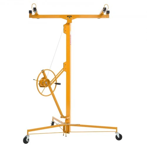 Koduva VEVOR gipso kartono keltuvas, 4877 mm, 68 kg, su teleskopine svirtimi ir užrakinamais ratukais, geltonas