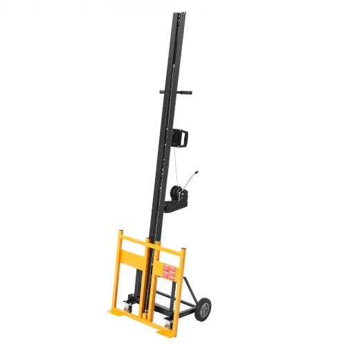 Koduva VEVOR gipso kartono keltuvas, 68 kg, 1219 x 4878 mm, su ratukais, geltonas